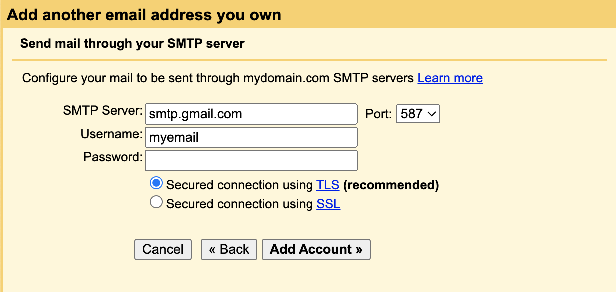 Gmail config Gmail config