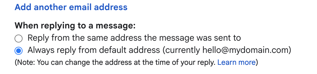 Gmail sender setting Gmail sender setting